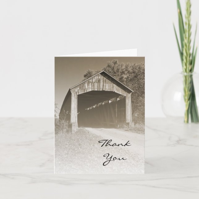 Rustic Covered Bridge Thank You (Front)