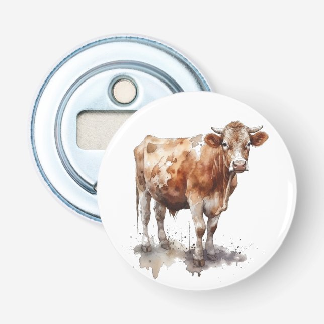 Rustic Cow Farmhouse Bar Charm Bottle Opener (Front)