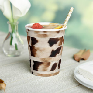 Rustic Cow Print Western Country Cowboy Party Paper Cups