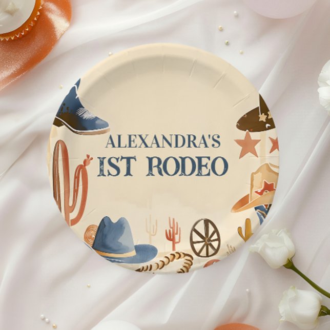 Rustic Cowboy Boots 1st Birthday Paper Plate (Creator Uploaded)
