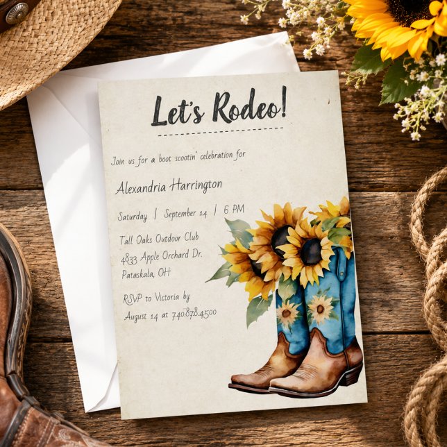 Rustic Cowboy Boots Birthday Party  Invitation (Creator Uploaded)