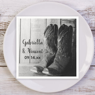 Rustic Cowboy Boots Country Western Wedding Napkin