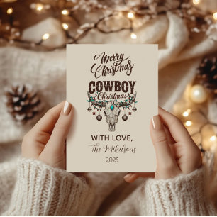 Rustic Cowboy Christmas Holiday Card