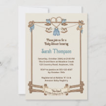 Rustic Cowboy Clothesline Boy Baby Shower