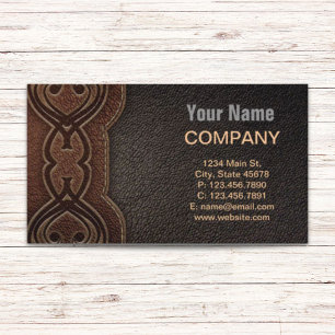 Rustic cowboy fashion brown western country business card