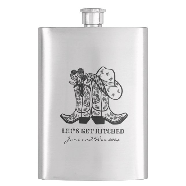 Rustic Cowboy Groomsman Gift Bachelor Party Hip Flask (Front)