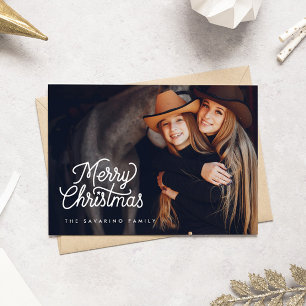 Rustic Cowboy Merry Christmas Photo Holiday Card