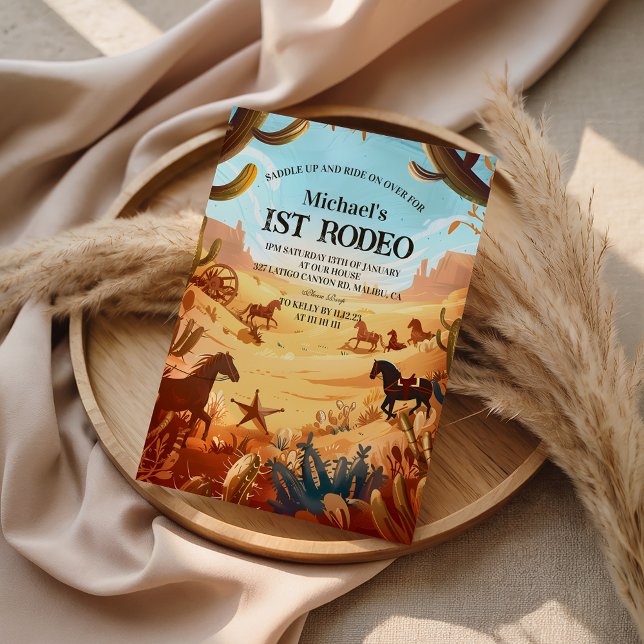 Rustic Cowboy Rodeo 1st Birthday Celebration Invitation (Creator Uploaded)