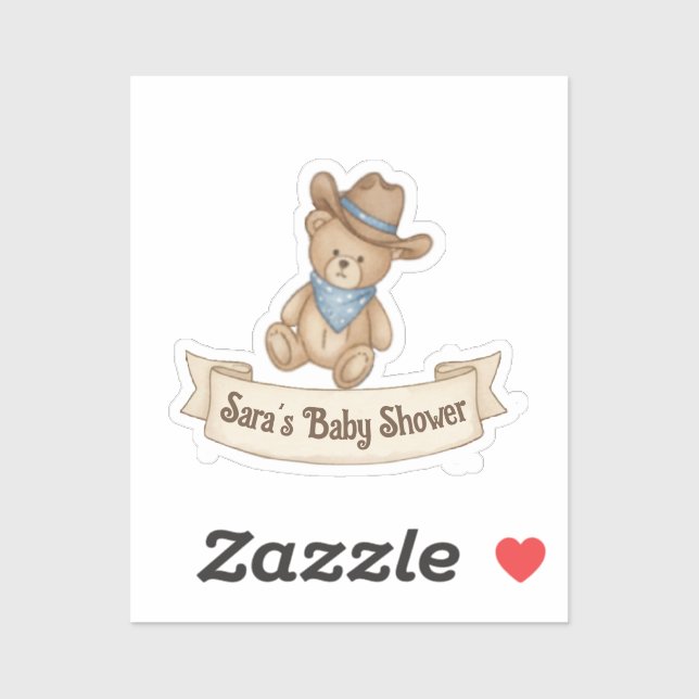Rustic Cowboy Watercolor Boy Baby Shower (Sheet)