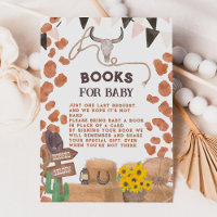 Rustic cowboy western cow brown baby bring a book