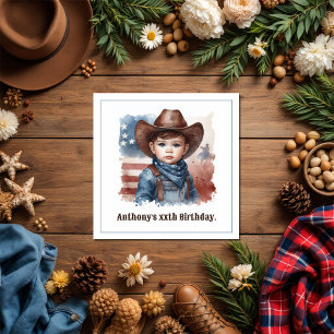 Rustic Cowboy Western Rodeo Birthday Party Napkin