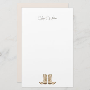 Rustic Cowgirl Boots Country Correspondence  Stationery