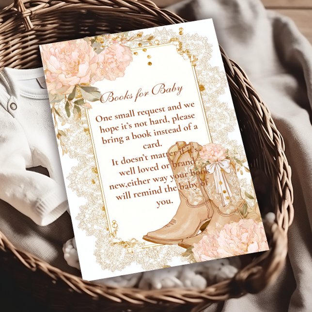Rustic Cowgirl Boots Floral Books for Baby  Enclosure Card (Creator Uploaded)