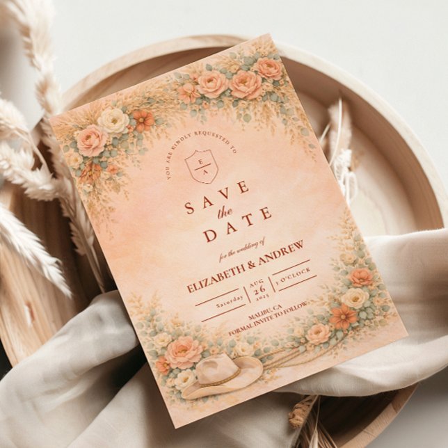 Rustic Cowgirl Garden Arch Wedding Save The Date (Creator Uploaded)