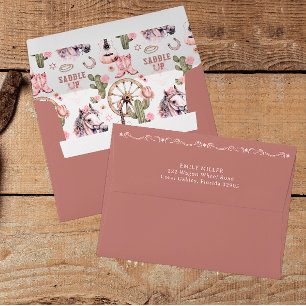 Rustic Cowgirl Western Baby Shower Addressed Maile Envelope