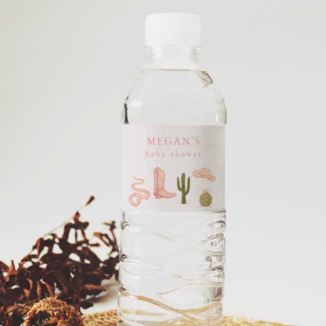 Rustic Cowgirl Western Water Bottle Label (Creator Uploaded)