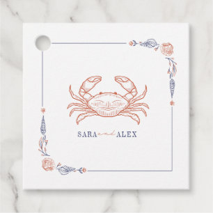 Rustic Crab Beach Wedding Favour Tags