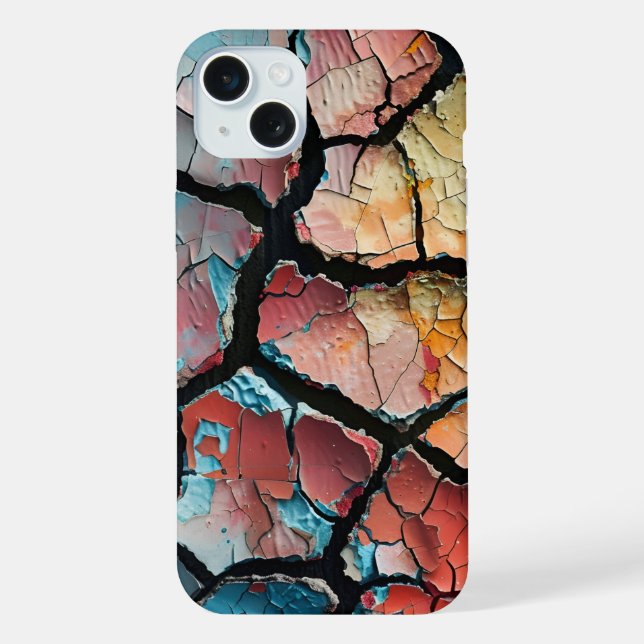 Rustic Cracked Paint Design iPhone Case (Back)