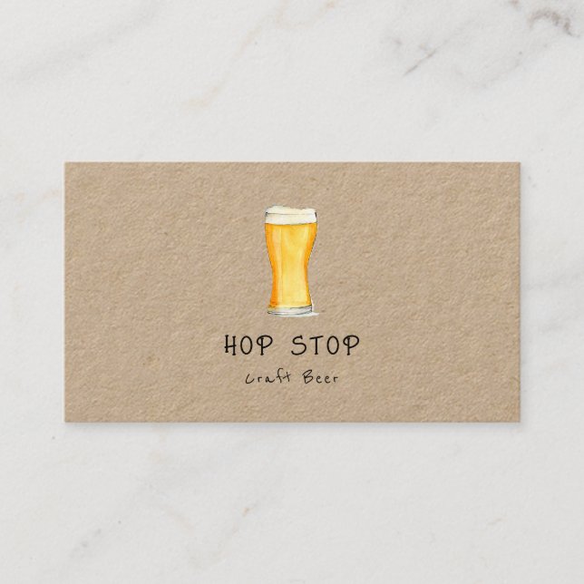 Rustic Craft beer brewery business card (Front)