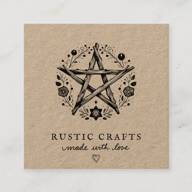 Rustic Crafts Business  Square Business Card (Front)