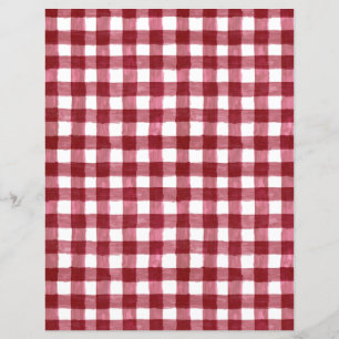 Rustic Cranberry Red Gingham Paper Sheet