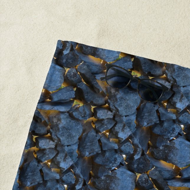 Rustic Croatian Stone Wall Photography  Beach Towel (In Situ)