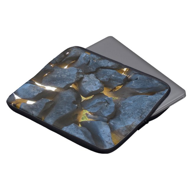 Rustic Croatian Stone Wall Photography  Laptop Sleeve (Front Top)