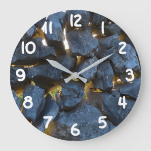 Rustic Croatian Stone Wall Photography Large Clock