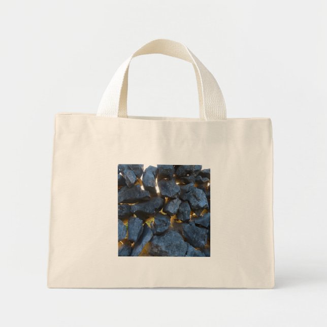 Rustic Croatian Stone Wall Photography  Mini Tote Bag (Front)
