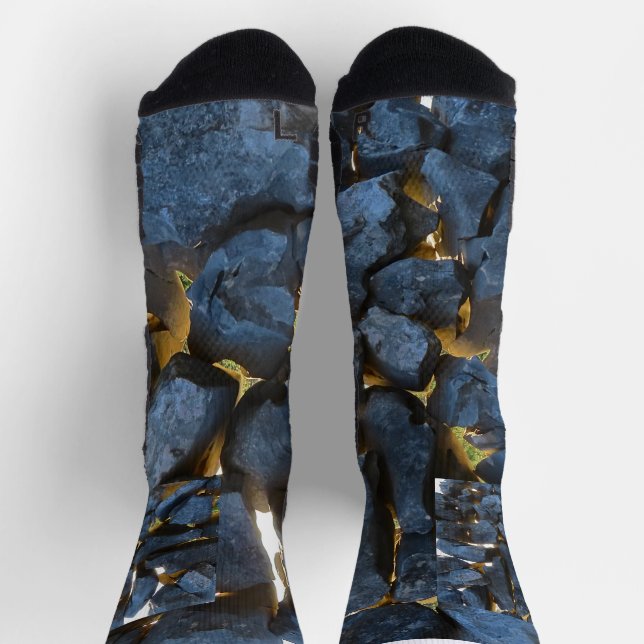 Rustic Croatian Stone Wall Photography  Socks (Top)