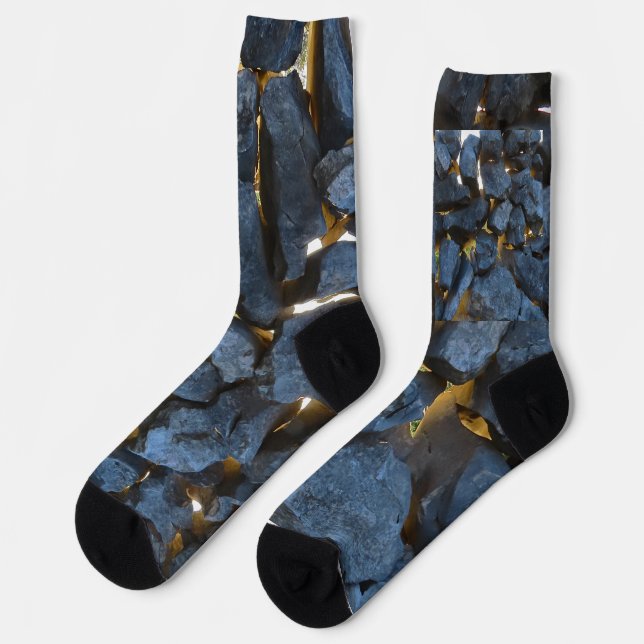 Rustic Croatian Stone Wall Photography  Socks (Left)
