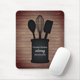 Rustic Crock Wood Caterer Restaurant Food Mouse Pad