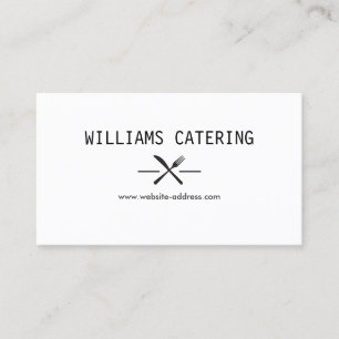 Rustic Crossed Fork Knife Logo Business Card