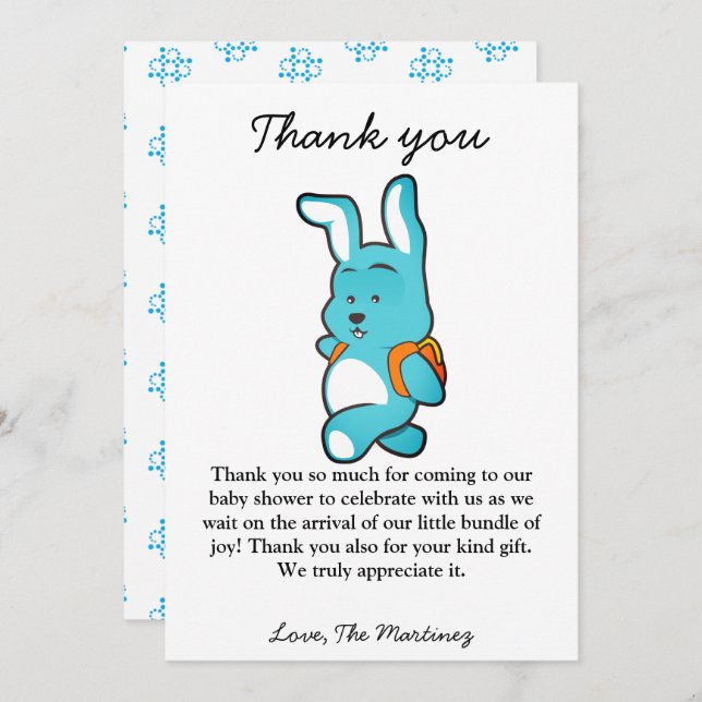 Rustic Cub Bear Baby Shower Thank You Card (Front/Back)
