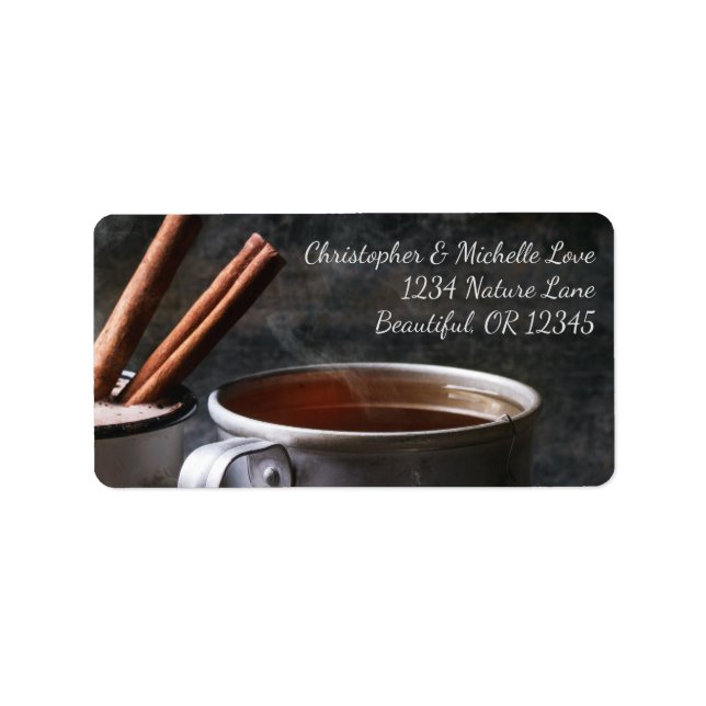 Rustic Cup of Tea and Hot Chocolate Address Label (Front)