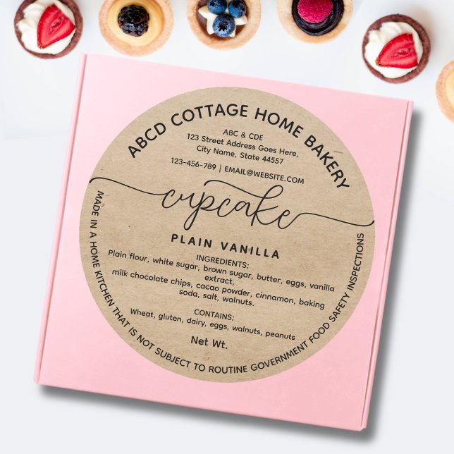 Rustic Cupcake Label Cottage law Label (Creator Uploaded)
