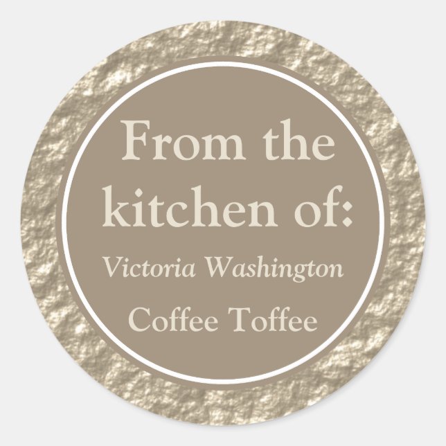 Rustic Custom Bakery Kitchen Gift Tag Stickers (Front)