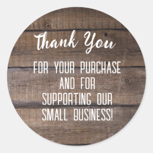 Rustic Custom Business Thank You For Order Insert  Classic Round Sticker