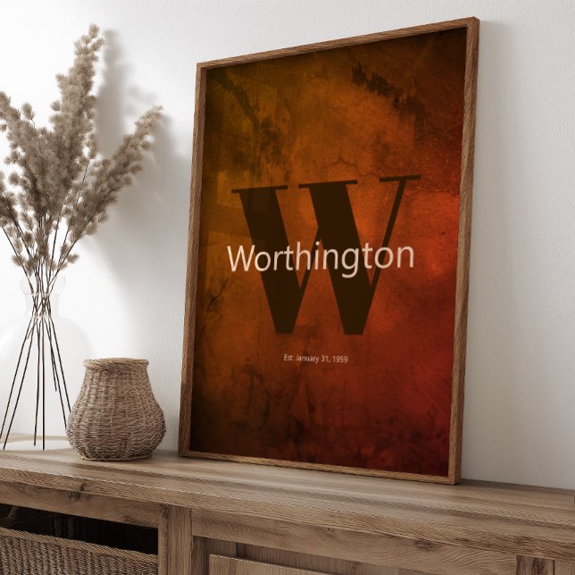 Rustic Custom Last Name Western Farmhouse Poster (Creator Uploaded)