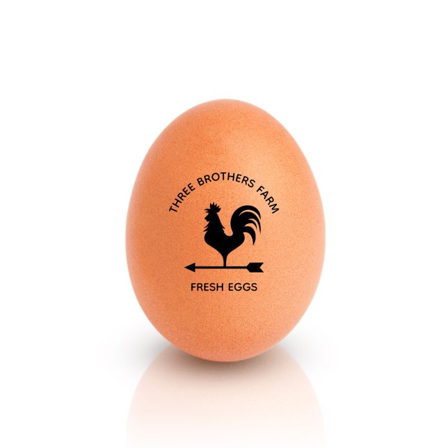 Rustic Custom Name Business Farm Personalised Egg  Rubber Stamp (Creator Uploaded)