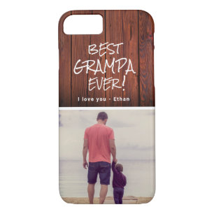 Rustic Custom Photo Best Grampa Grandfather Case-Mate iPhone Case