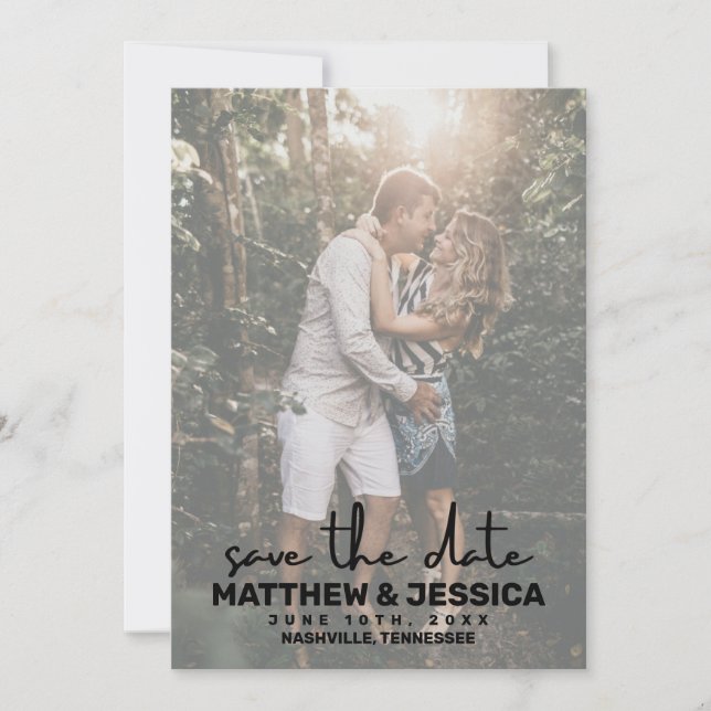 Rustic Custom Photo Wedding Save the Date (Front)