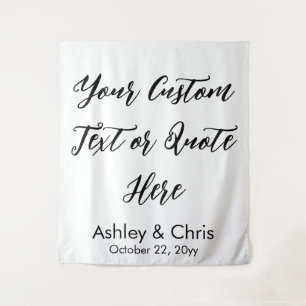 Rustic Custom Quote Wedding Backdrop for Ceremony Tapestry