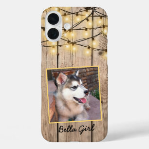 Rustic Custom Square Photo Alaskan Malamute Puppy iPhone 16 Plus Case