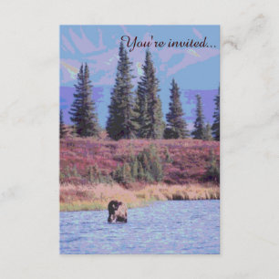 Rustic customisable moose wedding invitations
