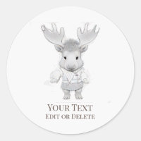 *~* Rustic Cute AP49 Cartoon Baby MooseSticker