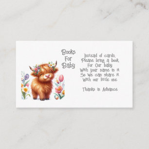 Rustic Cute Baby Highland Cow Baby Enclosure Card