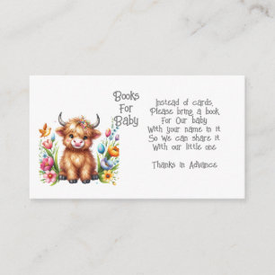 Rustic Cute Baby Highland Cow Baby Enclosure Card