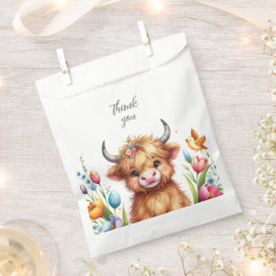 Rustic Cute Baby Highland Cow Baby Shower Favour Bags