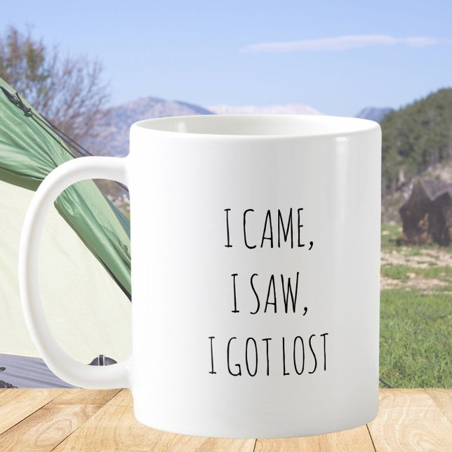 Rustic Cute Camping Adventure Funny Humour Quote Coffee Mug (In situ)